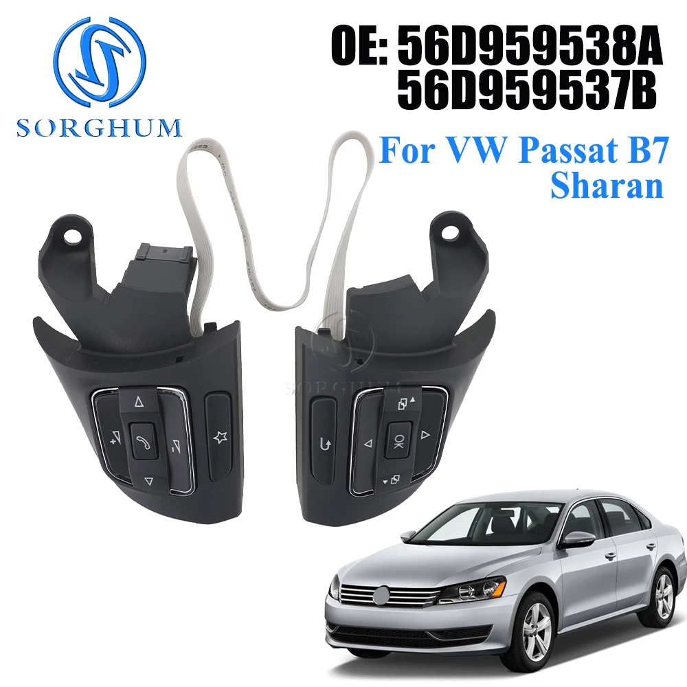 

Автомобильный многофункциональный переключатель на руле, комбинированная кнопка управления аудио, 56D 959538 56D 959537 B Для VW Passat B7 2011-2015 Sharan