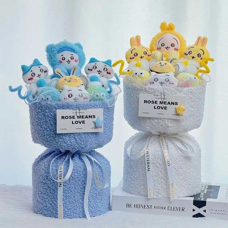 

Kawaii Lovely Anime Chiikawa Usagi Healing Plush Bouquet Chiikawa Hachiware Cute Birthday Gift for Girls Momonga Cartoon 2026