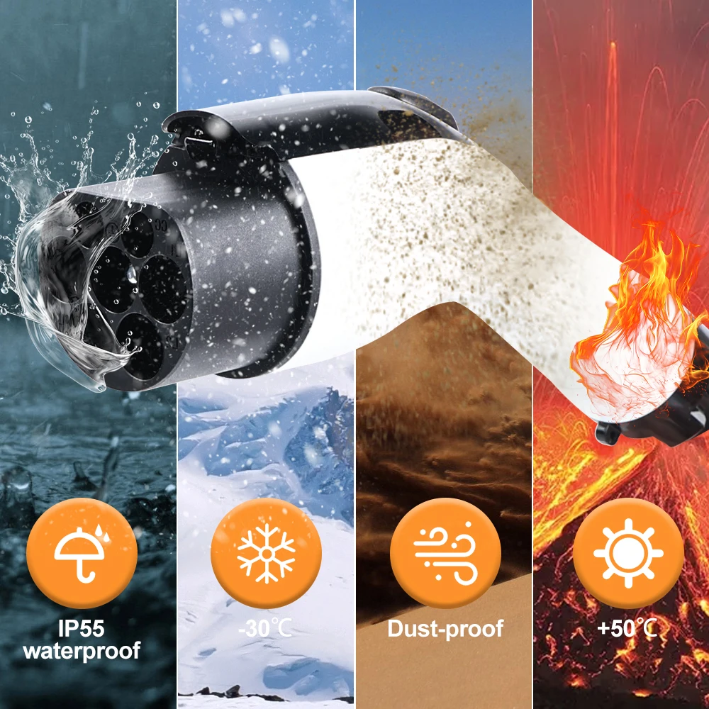 ADPOW 16A EV Chargers GB/T Version Socket 3.5KW 3.5M Cable Current Adjustable Wallbox EVSE Charging Accessories For EV Cars