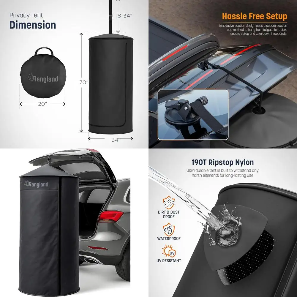 

Палатка для быстрой установки с присосками для внедорожников, идеальна для кемпинга, пляжа, душа и раздевалок (сумка для переноски в комплекте)