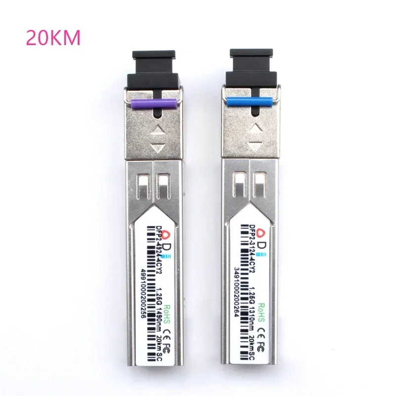 SC SFP وحدة الألياف البصرية 1.25G SC 20/40/60/80/100KM 1310/1490/1550nm وحدة الألياف الضوئية واحدة SFP رمز متوافق ONU OLT