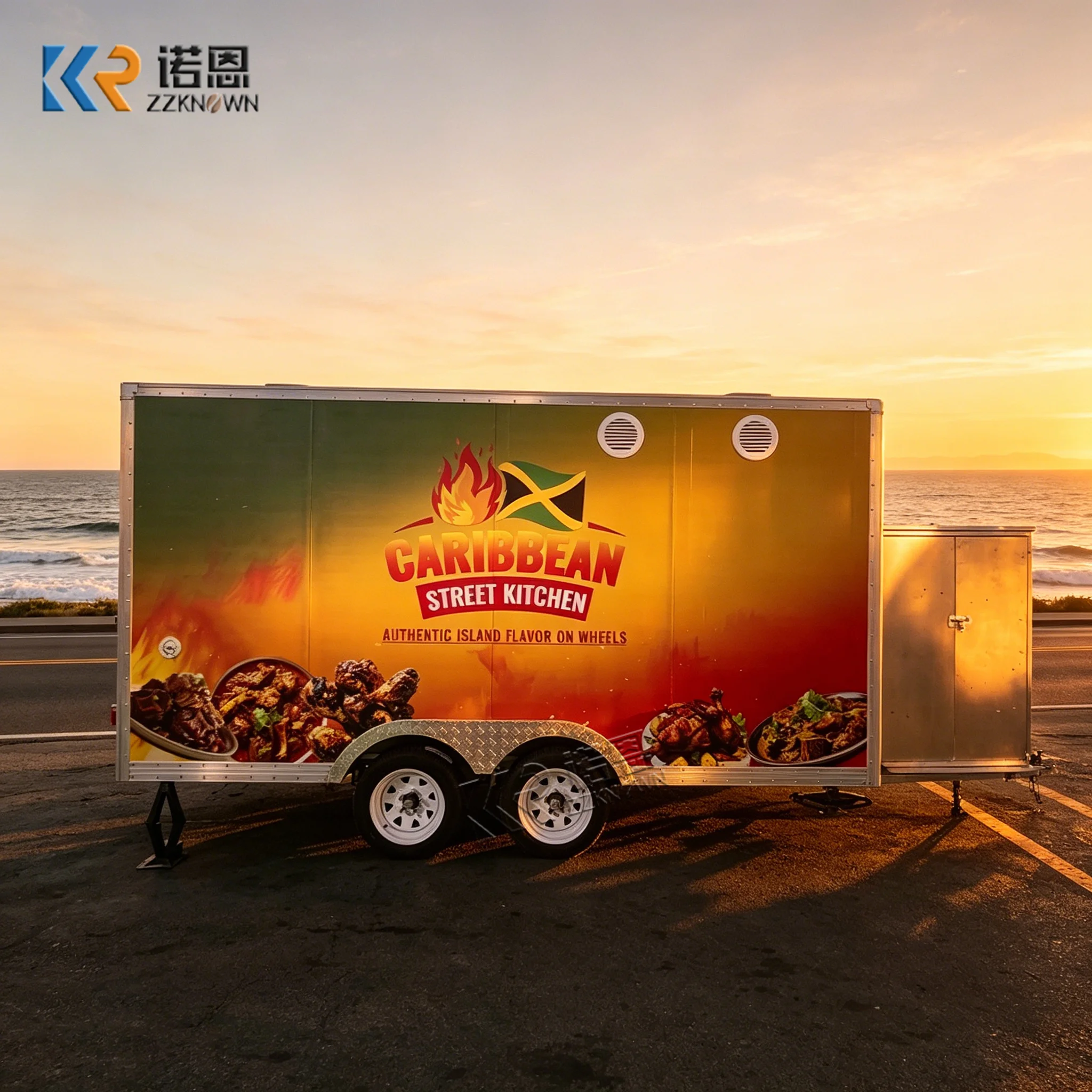 

Custom Commercial Kitchen Trailer Mobile Concession Burger Fries Food Truck Mobile Street Catering Food Trailer Fully Equipped