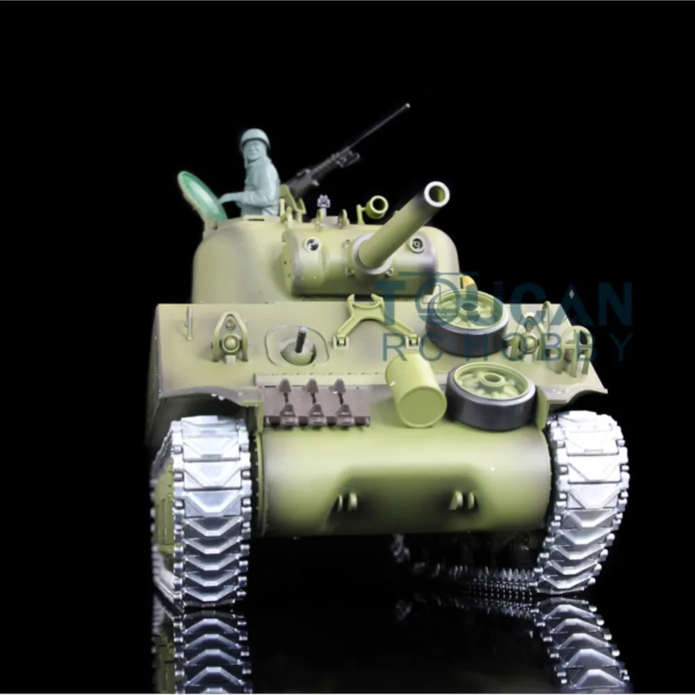 HENG LONG 1/16 7,0 actualizado M4A3 Sherman listo para correr RC Tank 3898 pistas de Metal juguetes controlados de Toucan TH17671-SMT8