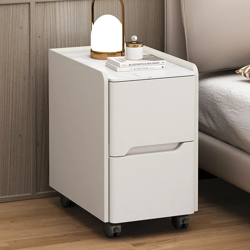 Bedside Table Rental House Mini Small Bedroom Modern Simple Bedside Table with Roller Nordic Style Living Room Study Storage