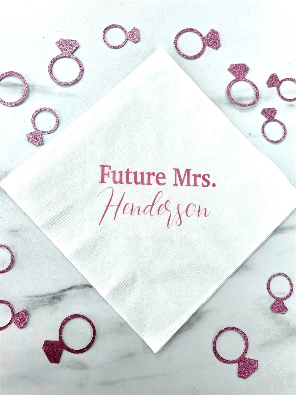 50PCS Personalized Bridal Shower Napkins, Future Mrs., Bachelorette Party Napkins, Hen Party, Bridal Shower Decor, Engagement Pa