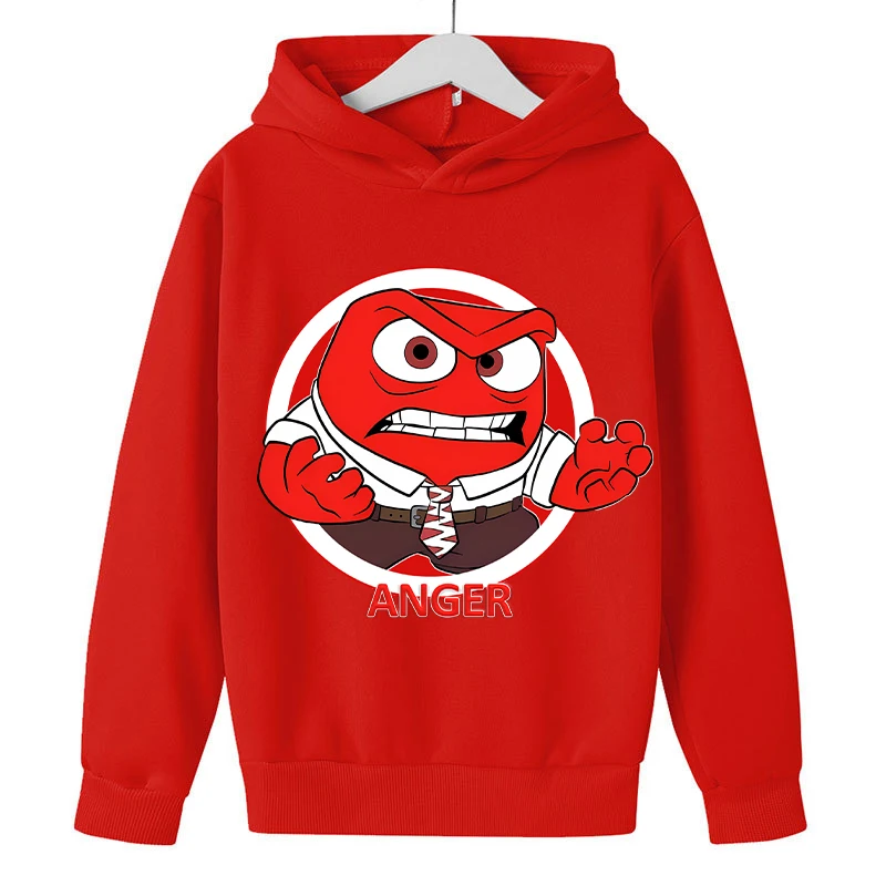 New Inside Out 2 Kids Hoodies Cute Cartoon Printed Children Tops Boys Girls Casual Hooded Sweatshirt 2024 Baby Autumn Clothes