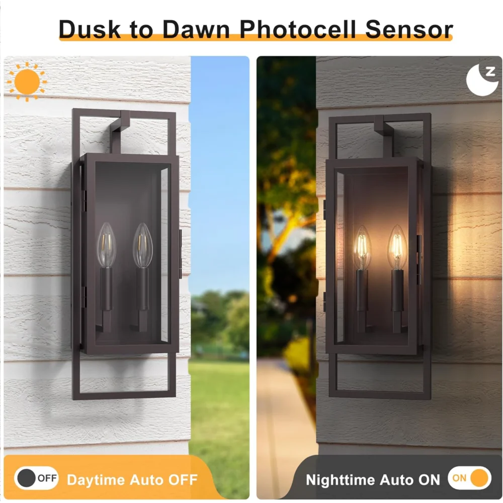 Oil Rubbed Bronze 2-Light Outdoor Sconce, 21.5