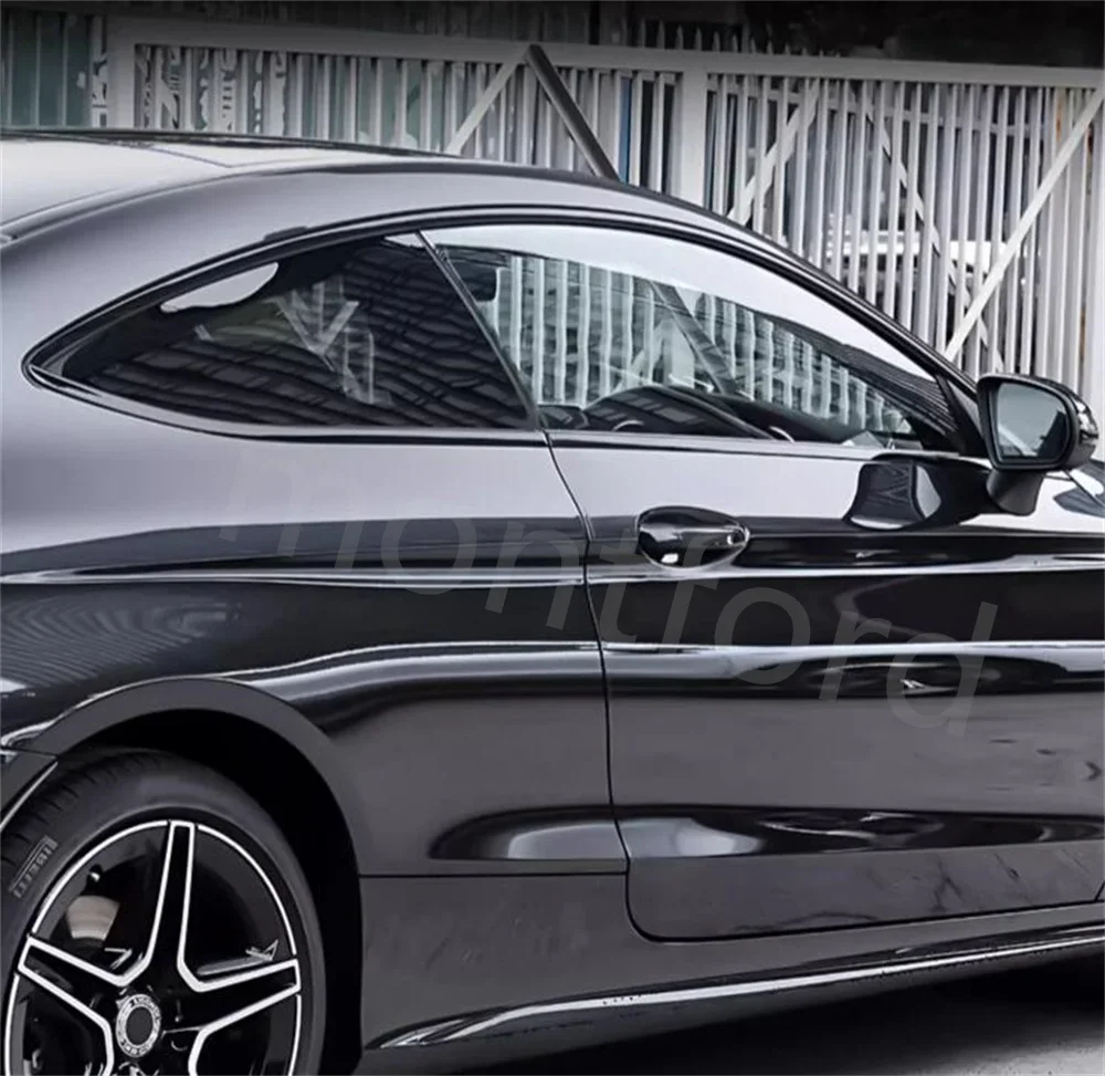 Estilo do carro Janela Preta Lantejoulas Decoração Capa, Guarnição para Mercedes Benz 2-Door C63 W205 Coupe 2015-2020, Auto Acessórios