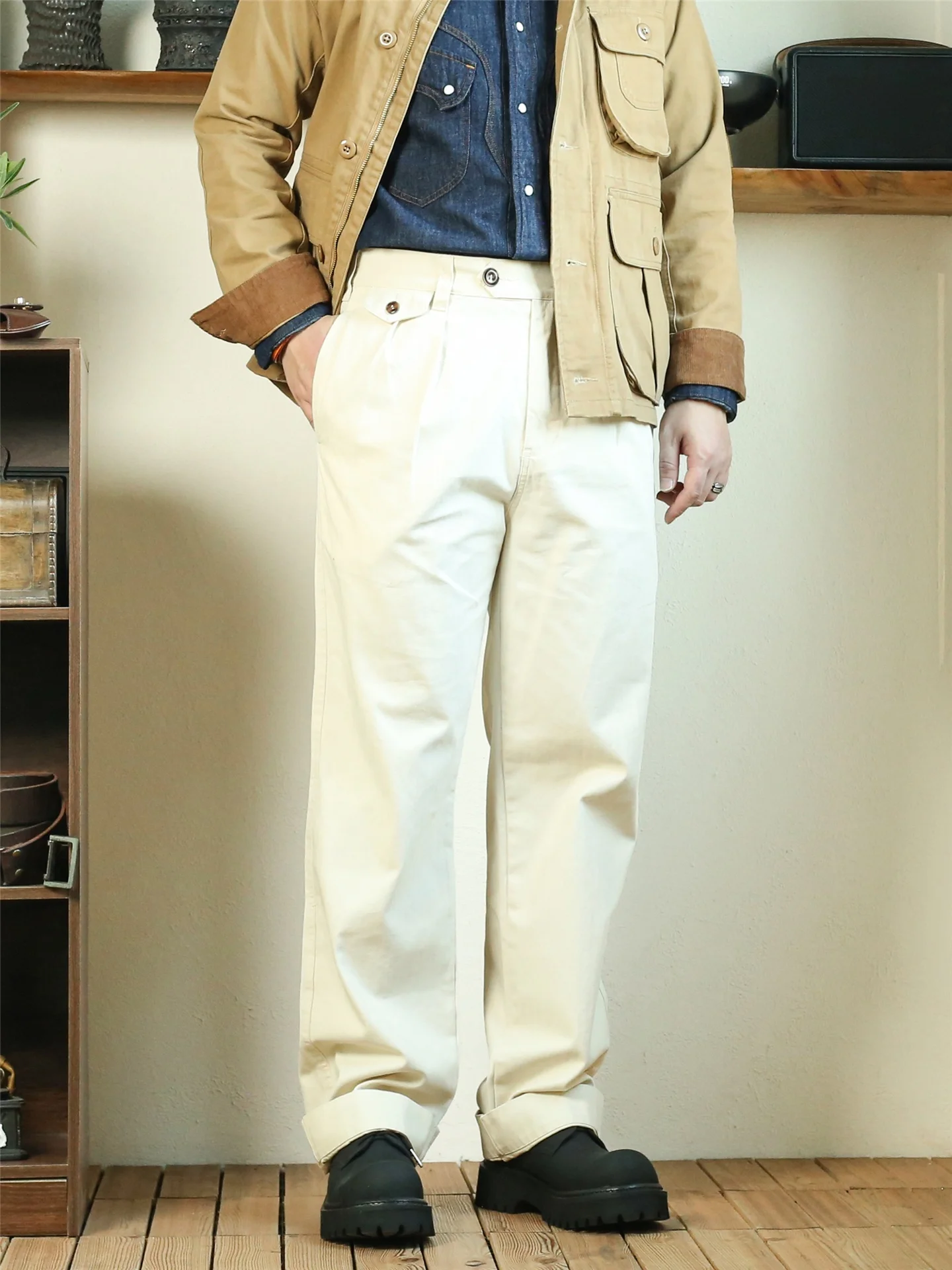 

Мужские брюки Ameikaji в стиле милитари с узором Fibone, свободные, прямого кроя, рабочие, повседневные, длинные, из хлопка, для осеннего сезона