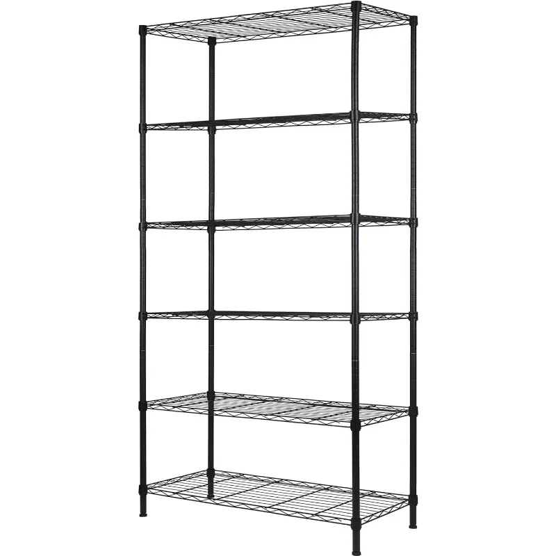 6-Wire Shelving Metal Storage Rack Adjustable Shelves,Standing Storage Shelf Units for Laundry Bathroom Kitchen Pantry Closet