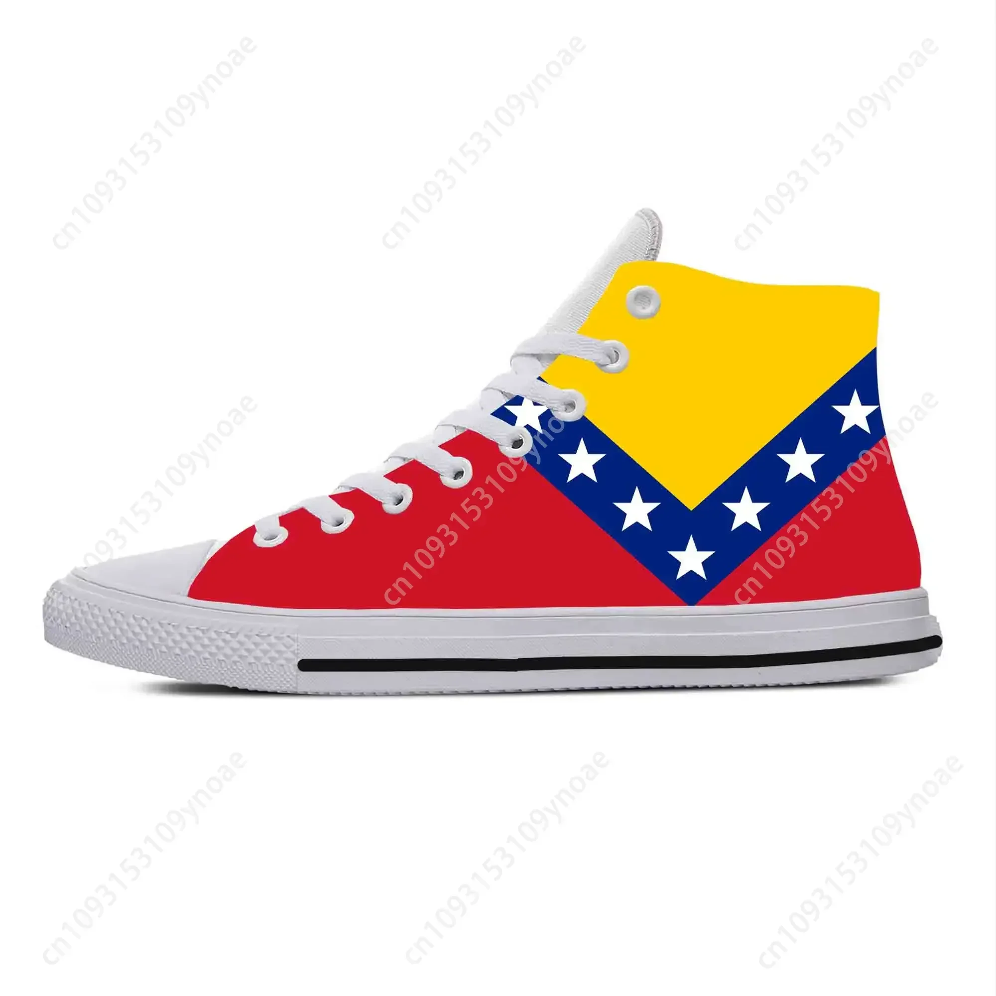 

Venezuela Venezuelan Flag 7 Stars Patriotic Pride Casual Cloth Shoes High Top Comfortable Breathable 3D Print Men Women Sneakers