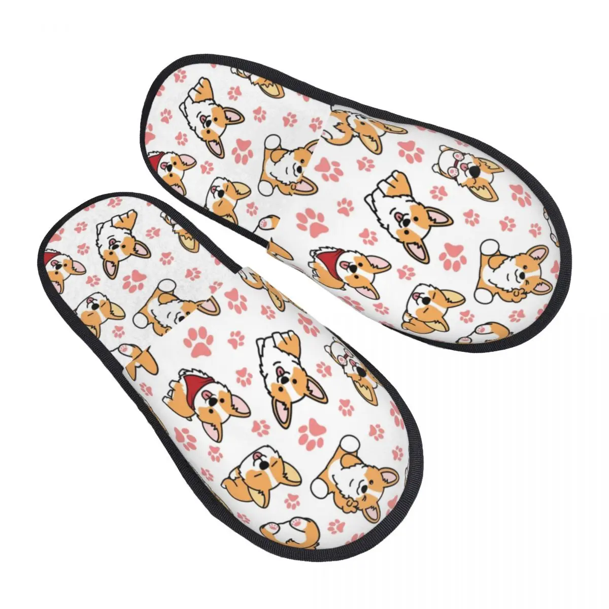 Custom Cute Corgis Memory Foam Slippers Women Comfy Warm House Slippers