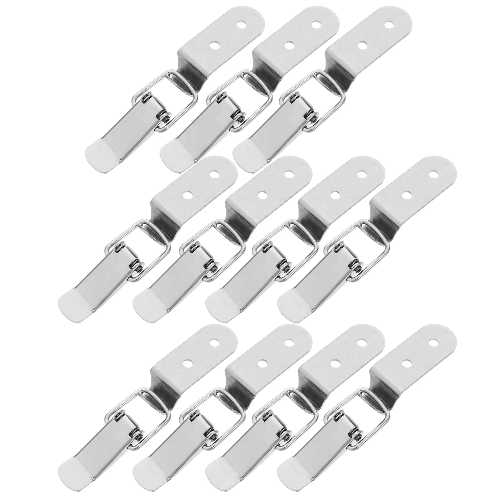 

10pcs Spring Buckle Toggle Lock Hasp Clip Toolbox Latch Silver Hardware Stainless Steel No Keyhole Tool Box Wood Box Bag