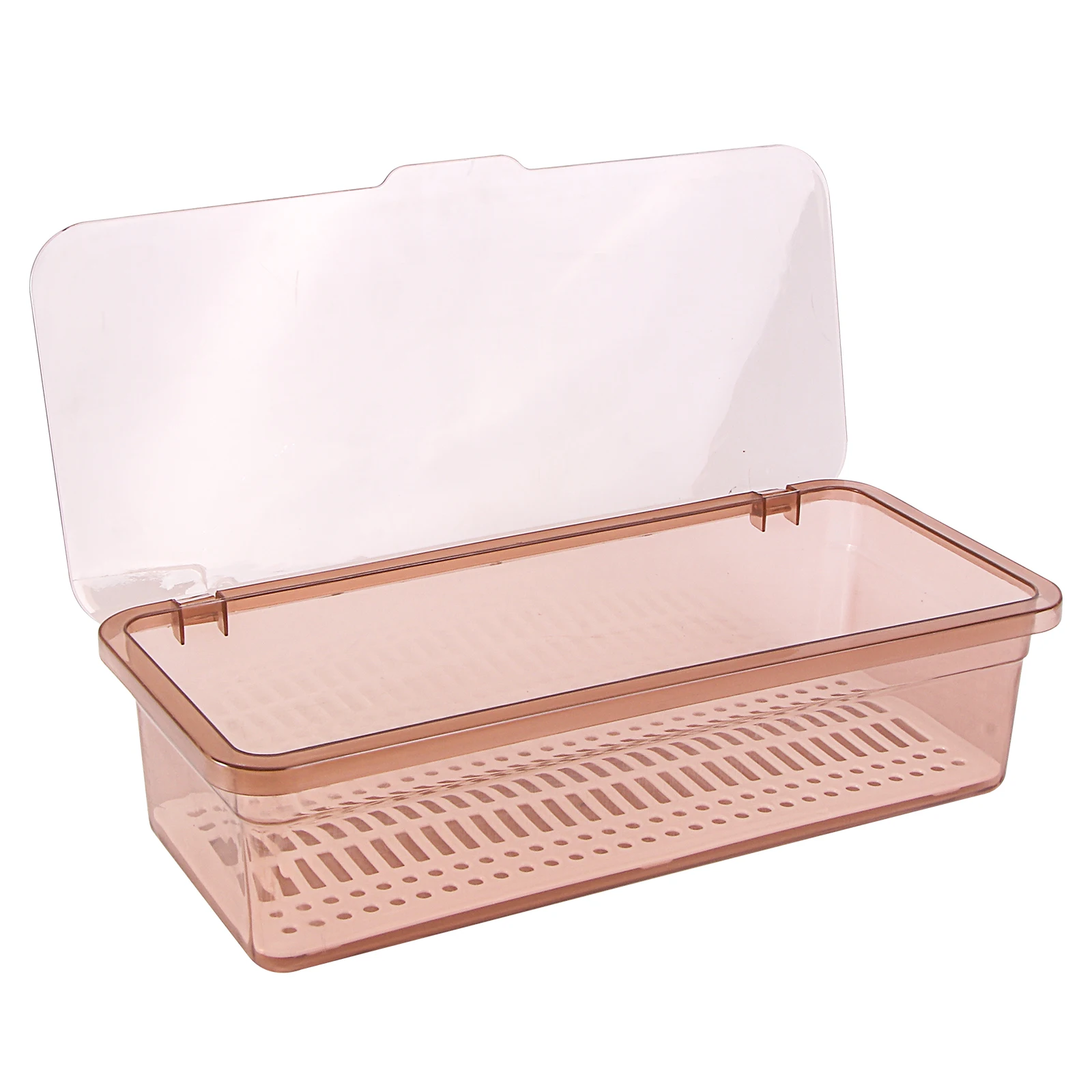 

Chopsticks Drain Storage Box Tableware Organizer Kitchen Cutlery Tray Utensil Container Brown Dustproof Hygienic Plastic