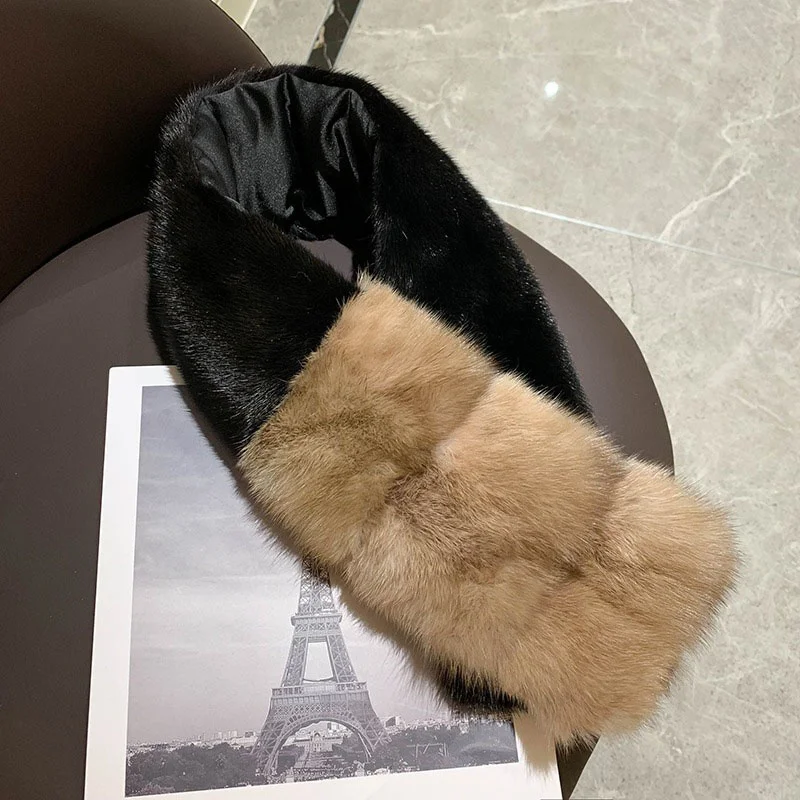 Unisex Winter New Casual Fur Scarf Warm Mink Hair Thickened Fashion Scarf Women\'s Luxury Banquet Shawl