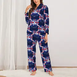 Queen Elizabeth II Sleepwear Autumn Jubilee 70 Years Casual Oversized Pajama Sets Woman Long Sleeve Lovely Leisure Nightwear