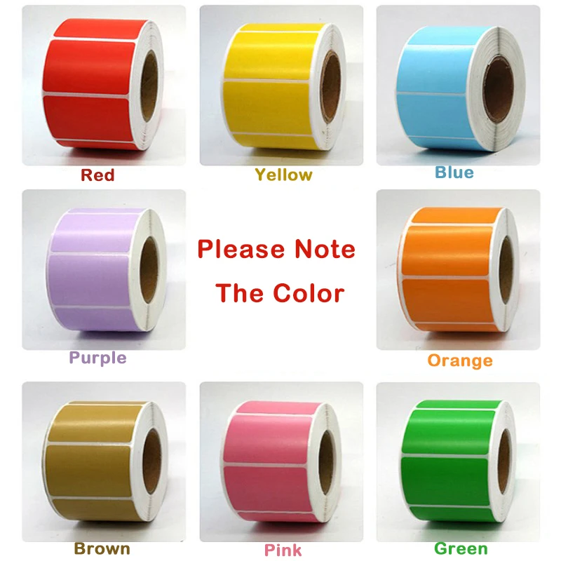 1Roll Colorful Thermal Sticker Thermal Printer Label Barcode Sticker Adhesive Stickers Waterproof Oil Proof