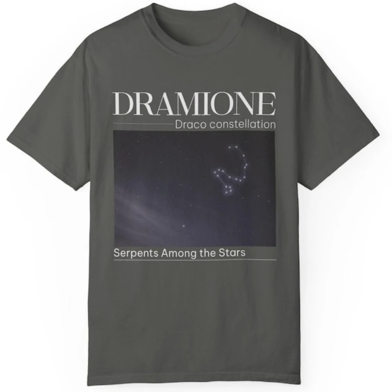 Draco Constellation Dramione Manacled Cotton T-shirt Wizard School Fanfiction Booktok Merch Dark Academia Clothing Readers Gift