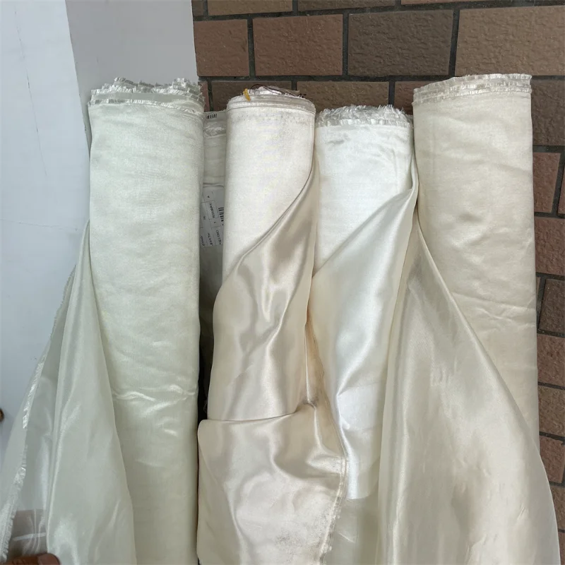 

Solid Color Silk Polyester Fashion Fabric for Soft Textured DIY Sewing Evening Skirt Dress Clothing Fashion Cloth Material