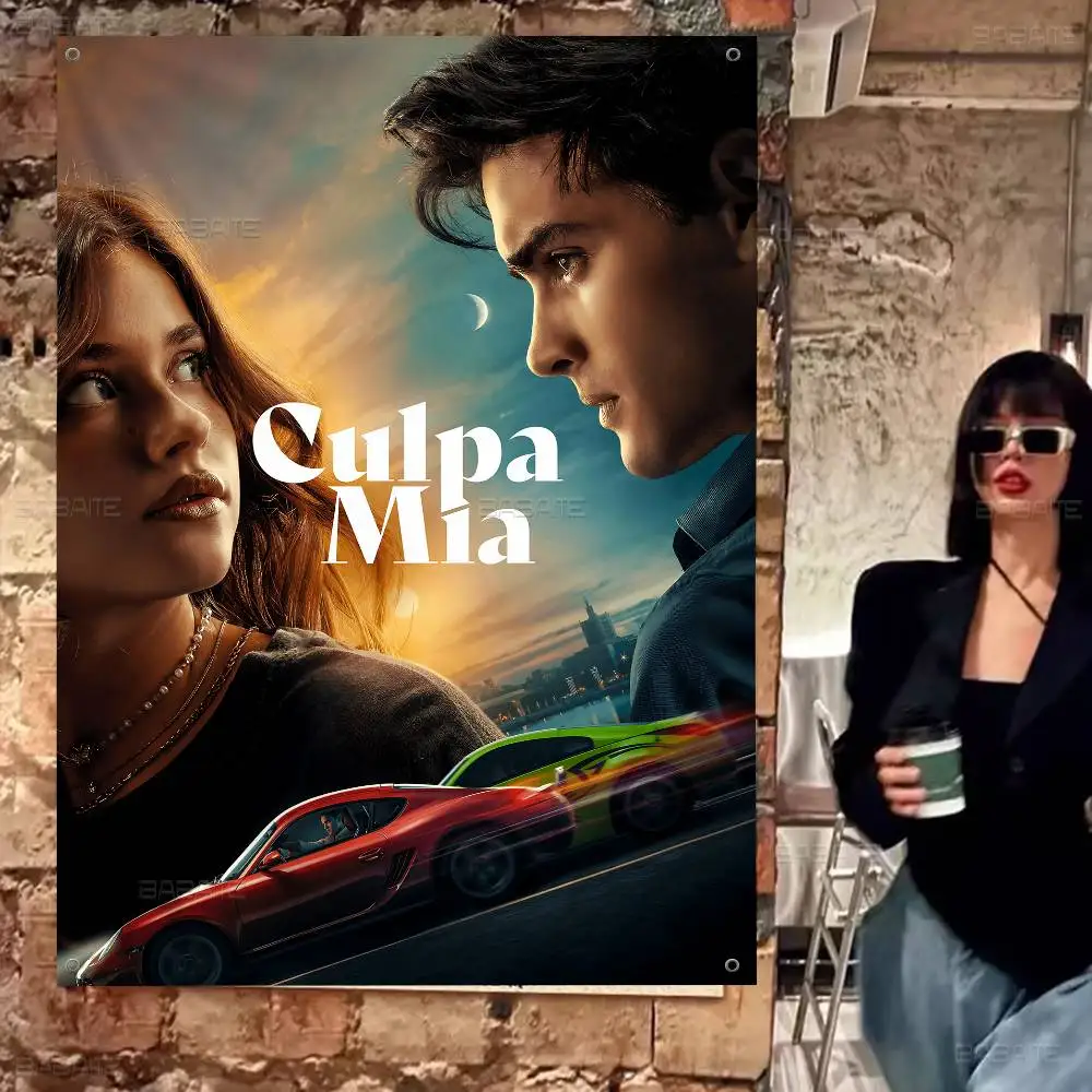 خطأي Culpa Mia 2023 فيلم صغير الحجم التشجيع راية اليد سحبت العلم أعلام الغلاف الجوي في الهواء الطلق #5