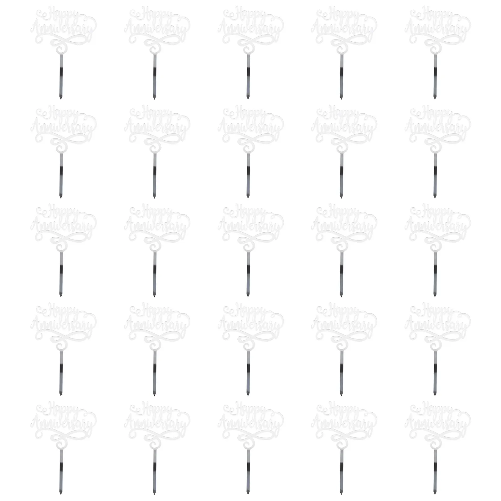 

25 Pcs Acrylic Cake Topper Romantic Sweet Wedding Valentine New Year Festive Cake Insert Baking nament