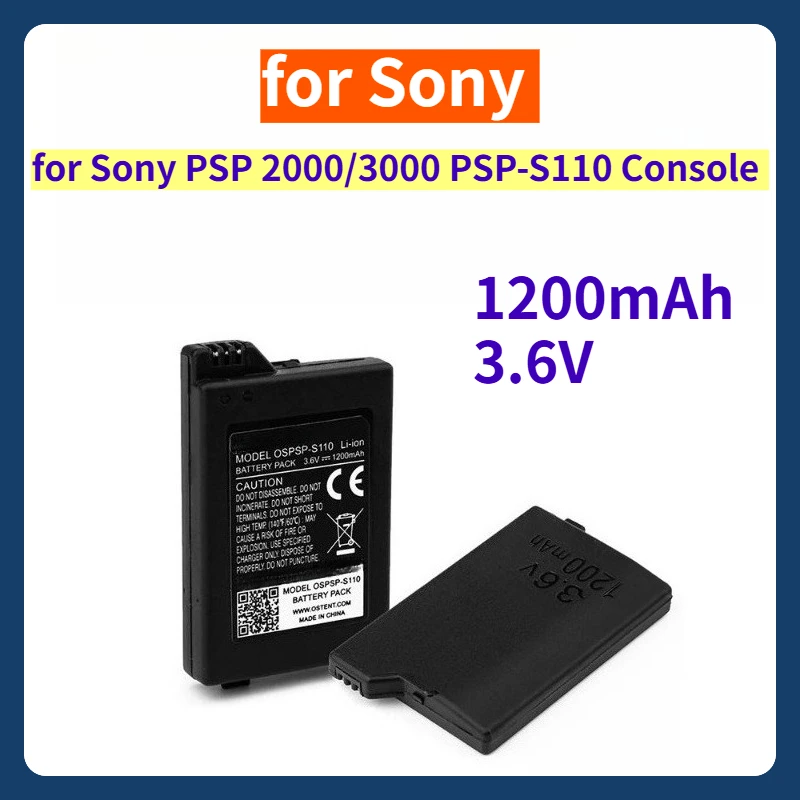 

1200mAh 3.6V Lithium Rechargeable Battery Pack Real Capacity Replacment for Sony PSP 2000/3000 PSP-S110 Console