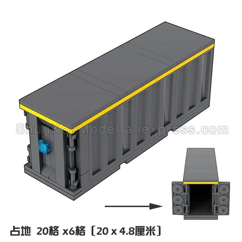 MOC Building Blocks Base Weapon Barrier Roadblock Box Scene  Bricks Fortress Facilities Gnaku Functional Operation Vehicl Toy