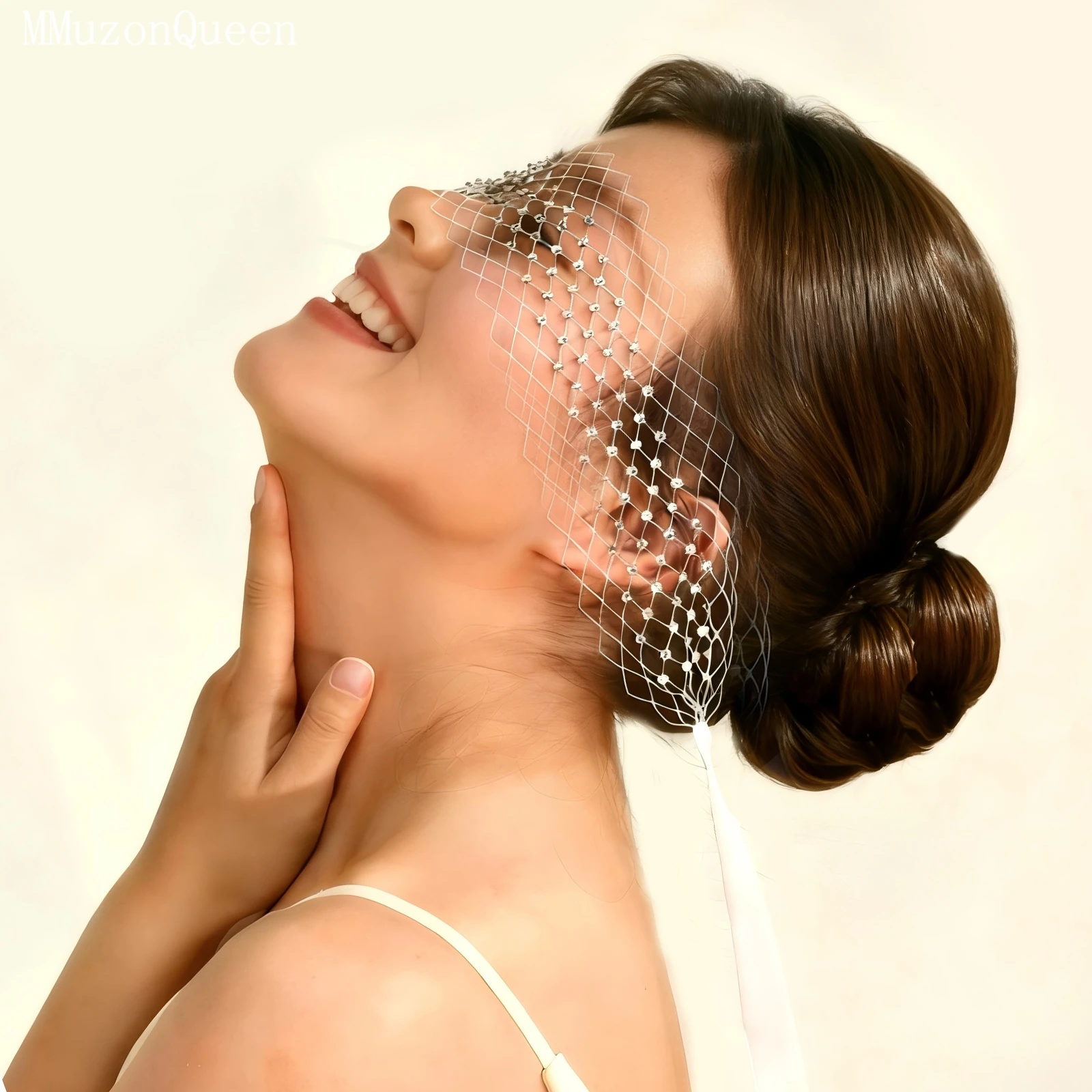 TOPQUEEN الزفاف شبكة الحجاب قفص العصافير الحجاب مع حجر الراين أنماط مختلفة للإزالة مسحوق أحمر الخدود واحدة اكسسوارات الحفلات Ma53