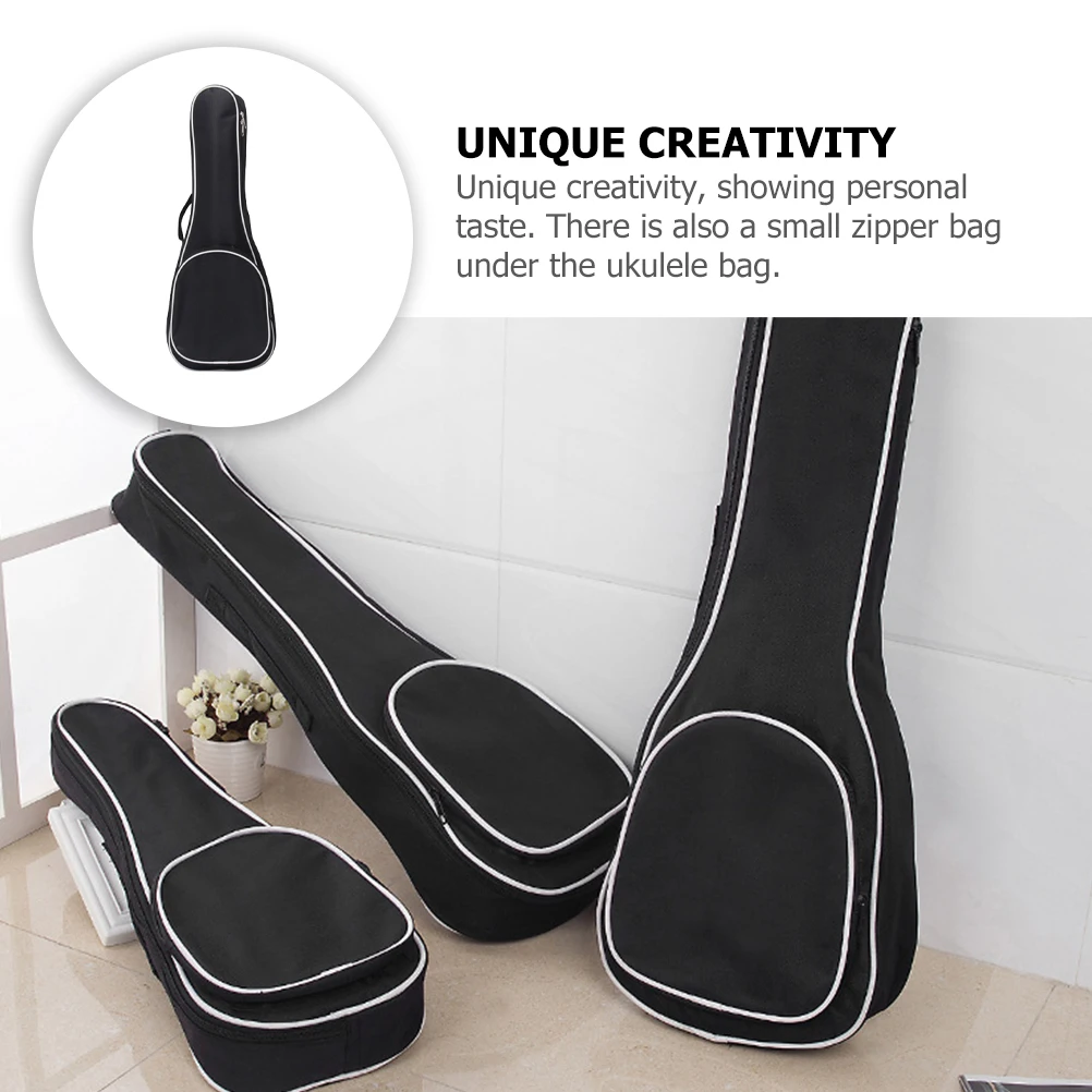 

Guitar Gig Bag Ukulele Concert Black Case Tote Acoustic Oxford Cloth Pouch Travel
