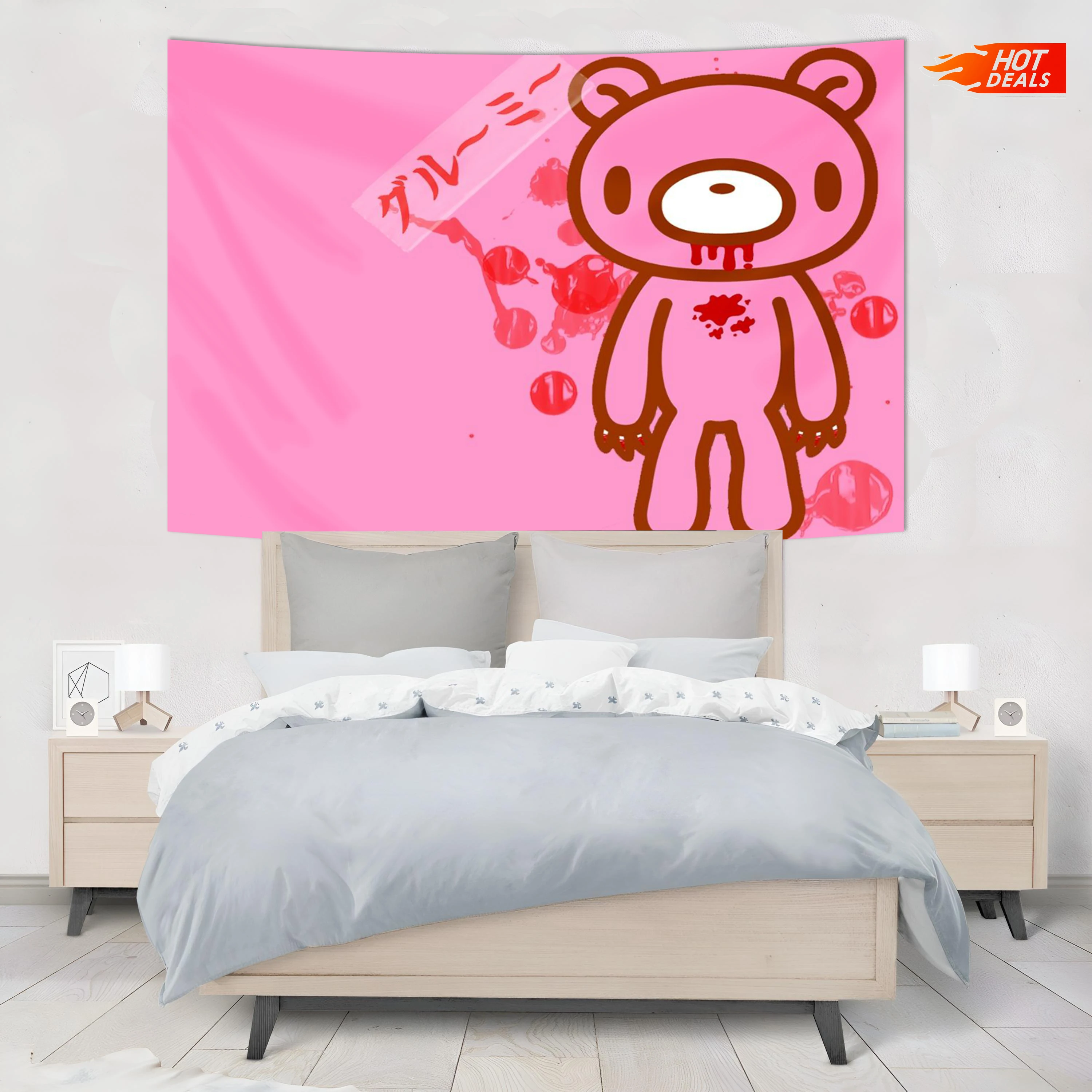 Cartoon G-Gloomy Bear Tapestry Anime Tapestry Hanging Tarot Hippie Wall Rugs Dorm Wall Hanging Sheets bohemian decor