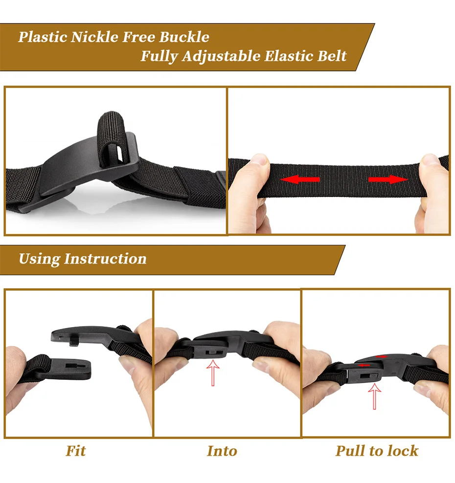 Maikun Großer Stoff-Herrengürtel für die Arbeit, kein Loch, Nylon-Gurtband, Kunststoff-Schnallengürtel, Militär-Nylon-Mischgewebegürtel – Detail 9