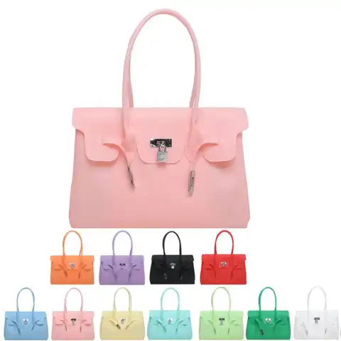 Y2k Big Large Transparent PVC Korean Designer Underarm Bag New 2026 Summer Jelly Women Handbags Candy Color Shoulder Tote Bags