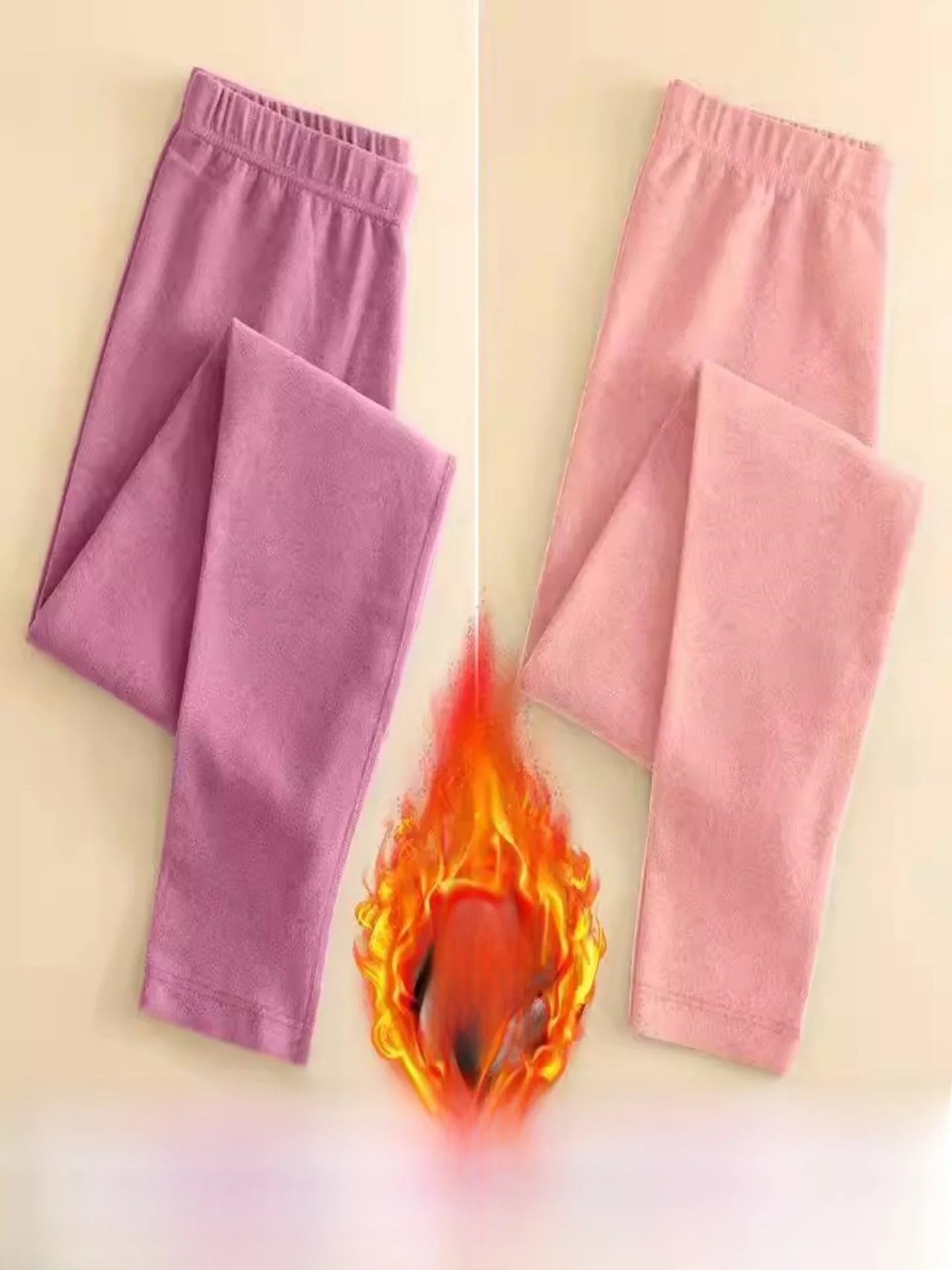 Women's Mid-Waist Fleece-Lined Knitted Tights Double-Sided Velvet Heating Autumn Pants Warm Base Layer Casual Tight Fit