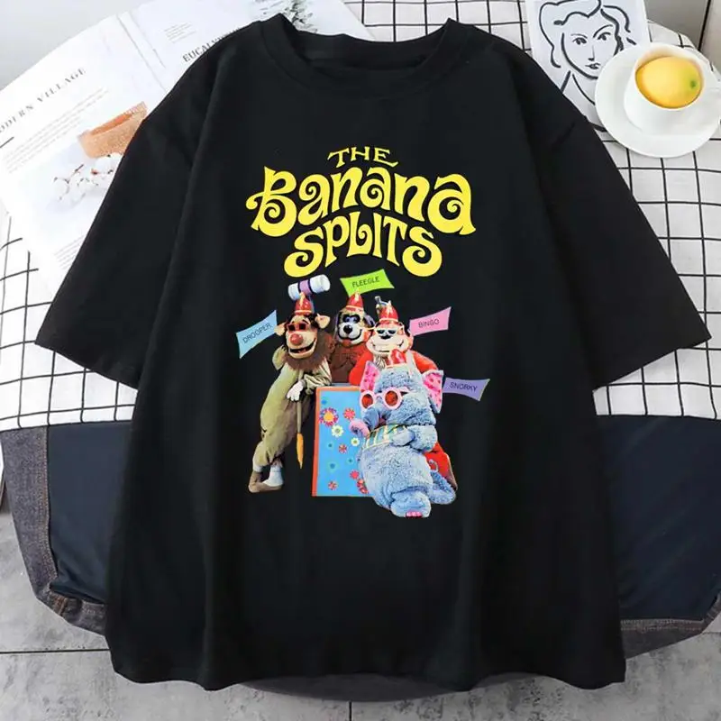 NEW The Banana Splits Cartoon Animals T shirt Black All Sizes s 5xl 25