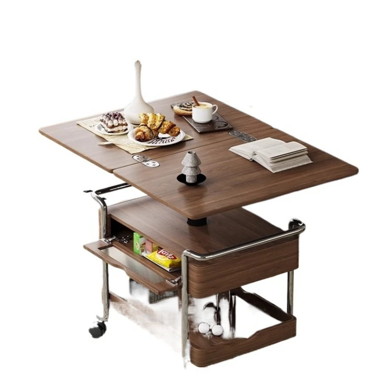 

All solid wood medieval trolley, movable folding in the living room