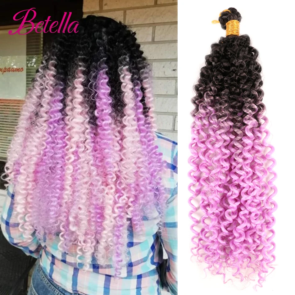 Afro Curls Hair Bundles Synthetic Braiding Hair Extensions Water Wave Bundles For Women Afro Kinky Curl Twist Crochet Braids