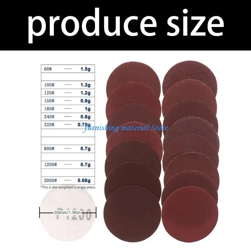 Y5GD 52/102 個 2 インチ研削ディスクフィルムフックループサンドペーパーウェットドライ木材金属自動車仕上げ研削研磨