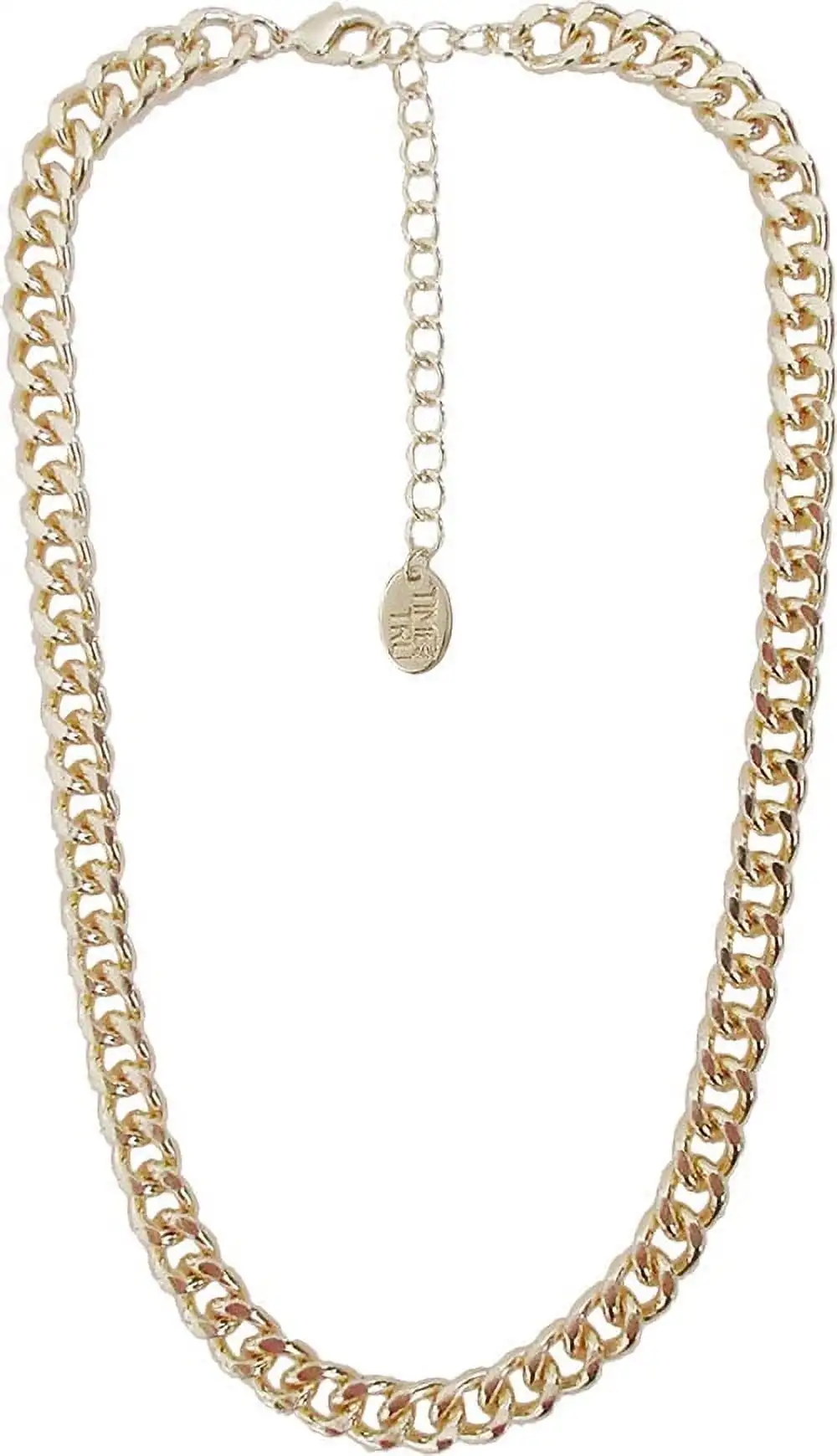 Women's Gold Tone Chunky Curb Chain Necklace 17
