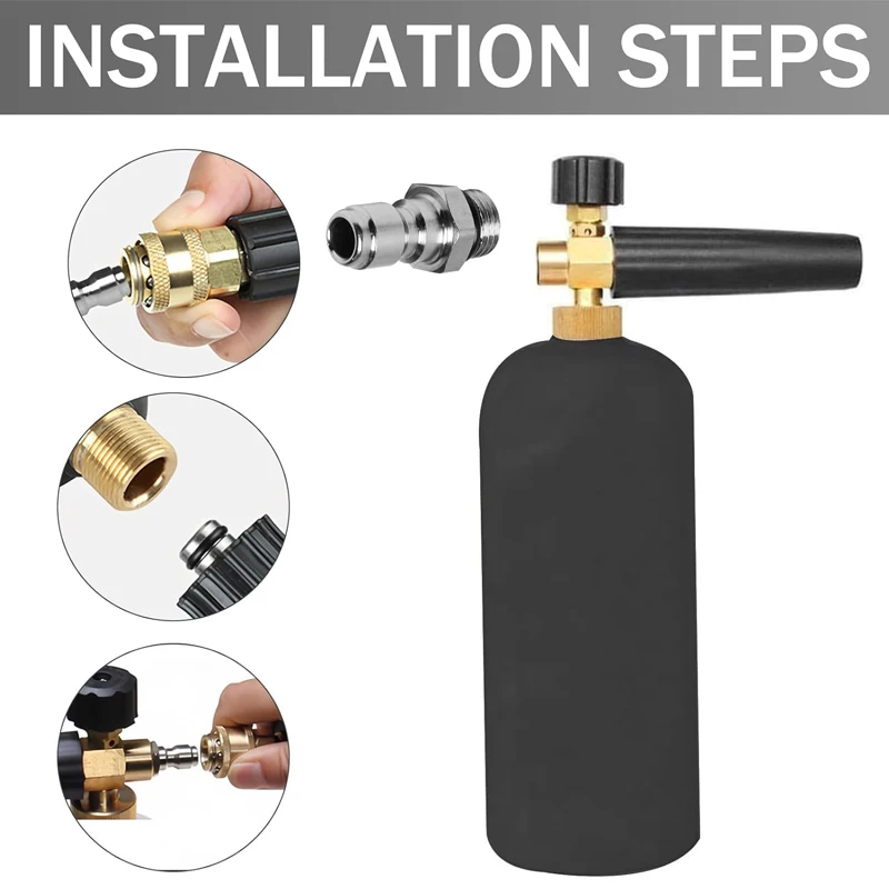 1/4 Quick Release Connector 14mm Male Thread to 1/4 inch  Adapter Pressure Washer Sprayer Snow Foam Lance Bottle Connecting Part