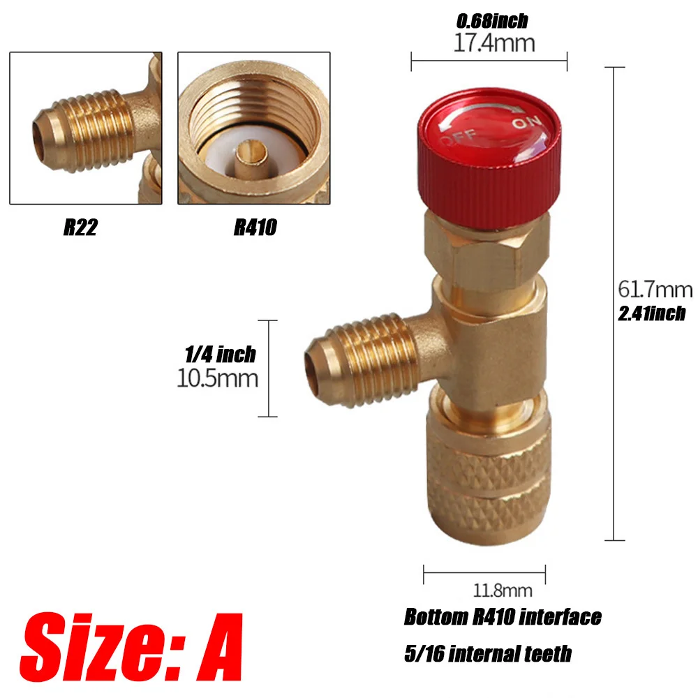 4/2/1PCS R410A R22 1/4 "Kühlung Lade Sicherheit Ventil Klimaanlage Kältemittel Sicherheit Flüssigkeit Adapter hand Werkzeug Teile – Detail 3