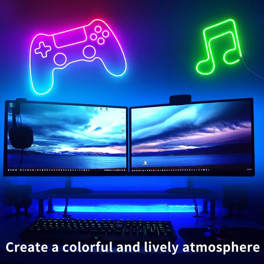 Luces de neón LED 24V RGB luces de cuerda LED con Control remoto Control por aplicación IP65 tira de luces LED de neón flexibles impermeables para Bedro