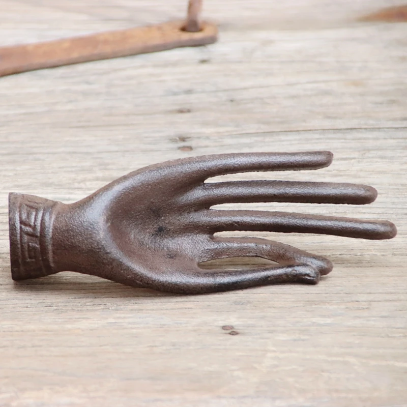 Creative retro cast iron finger model ornament desktop office cabinet art home fingerprint decoration display piece