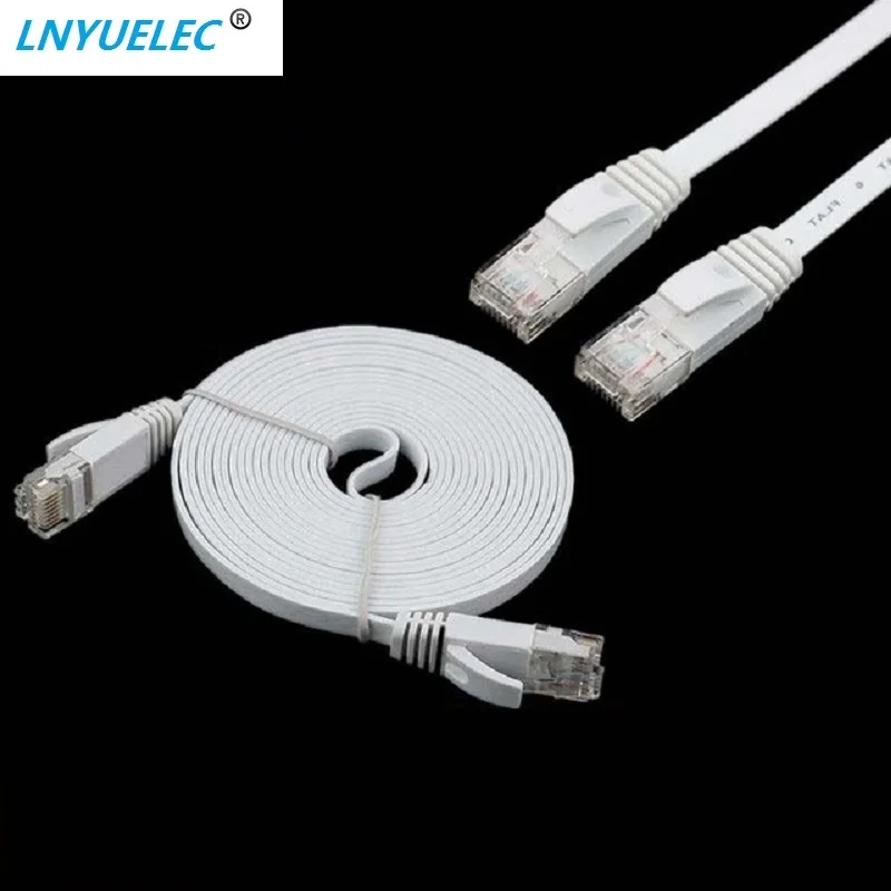 0.25m0.5m 1m 1.5m2M 3m 5m 10m 15m3 0m czysty drut miedziany CAT6 płaskie UTP kabel sieciowy Ethernet RJ45 kabel sieciowy LAN biały/czarny