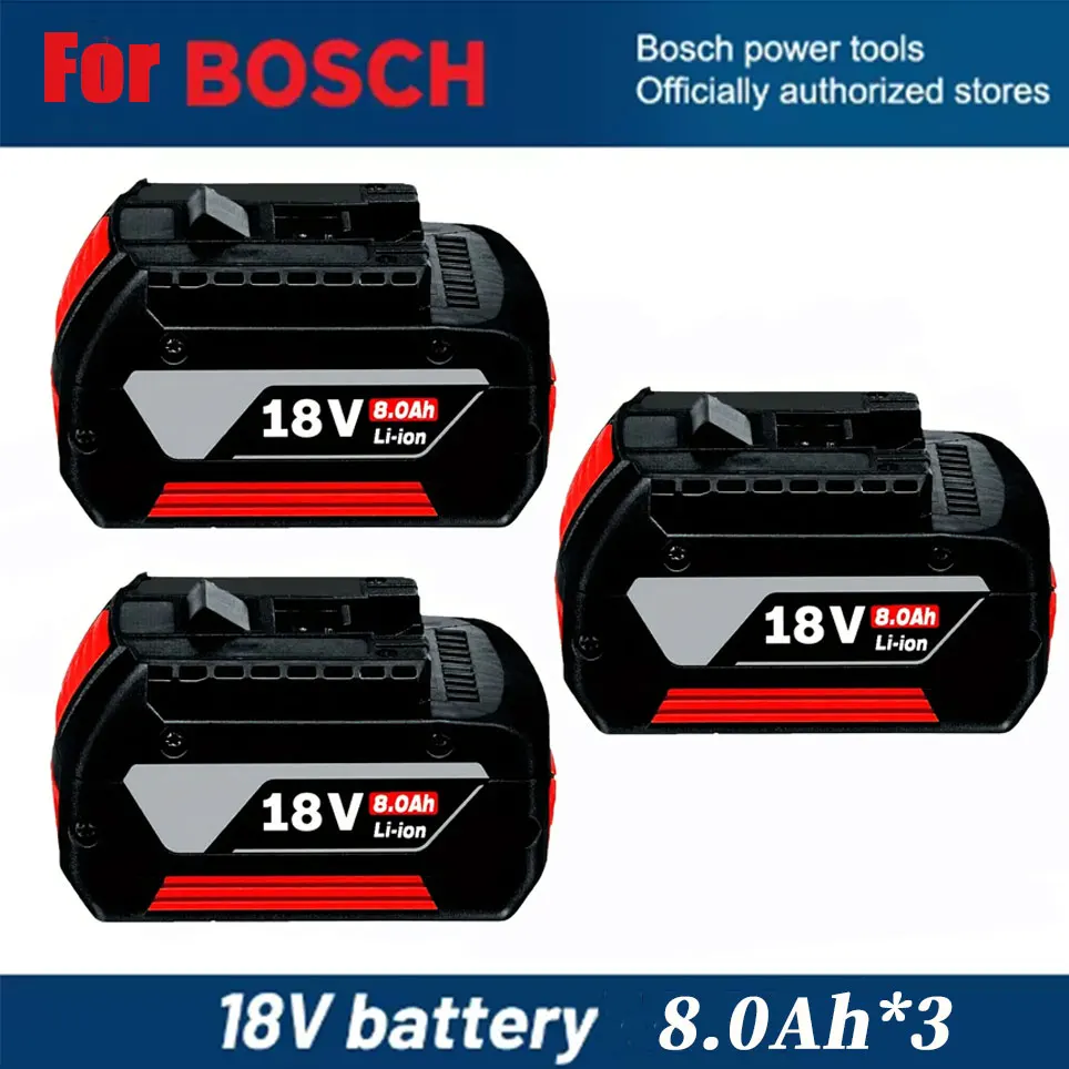 Originele Voor Bosch GBA 18V 8.0Ah Professionele Li-Ion Batterij met LED voor Bosch Lader 18V Vervanging BAT609G BAT622 BAT618G