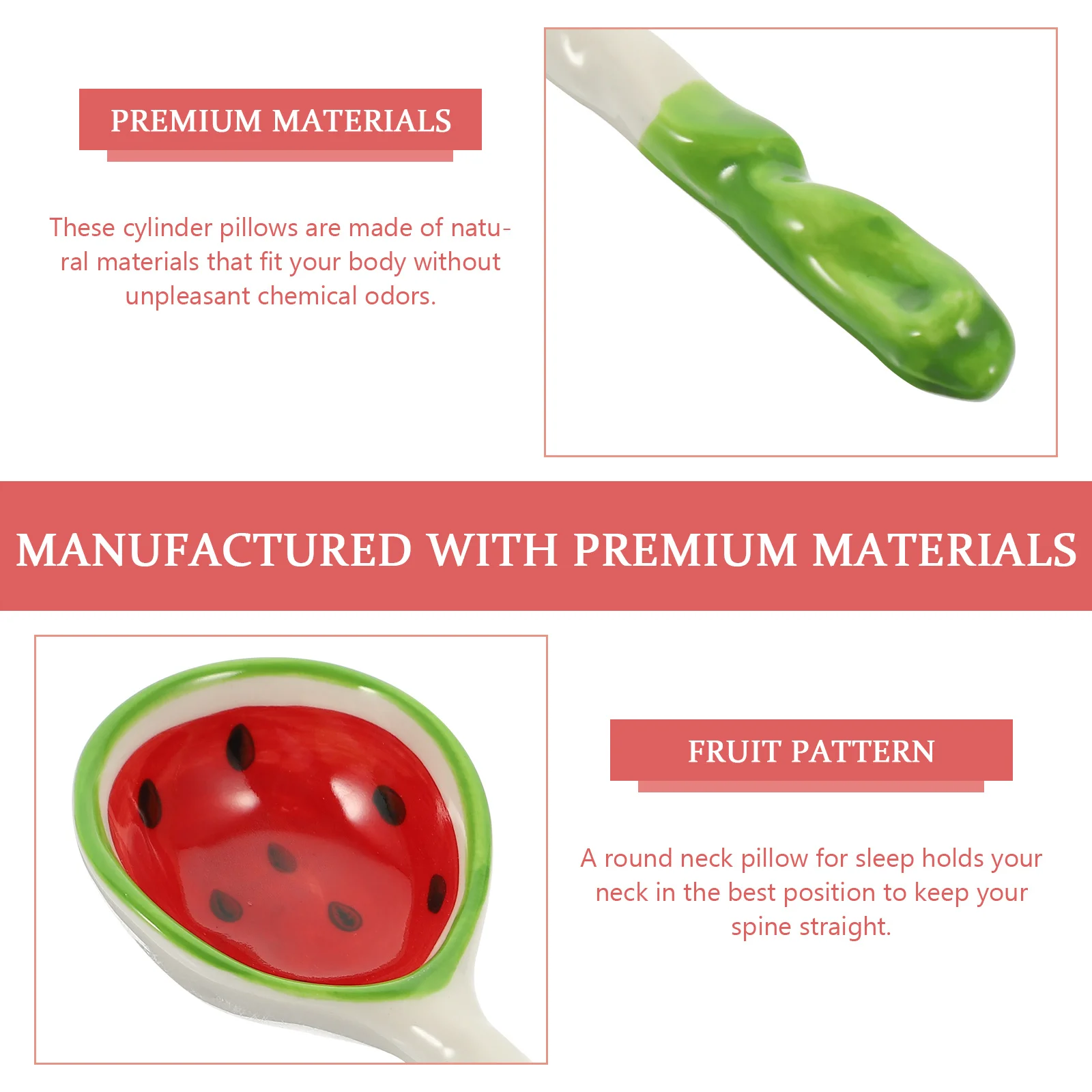 

2Pcs Fruit Printing Design Ceramic Soup Spoons Ergonomic Long Handle Household Kitchen Spoons Multipurpose for Soup Porridge