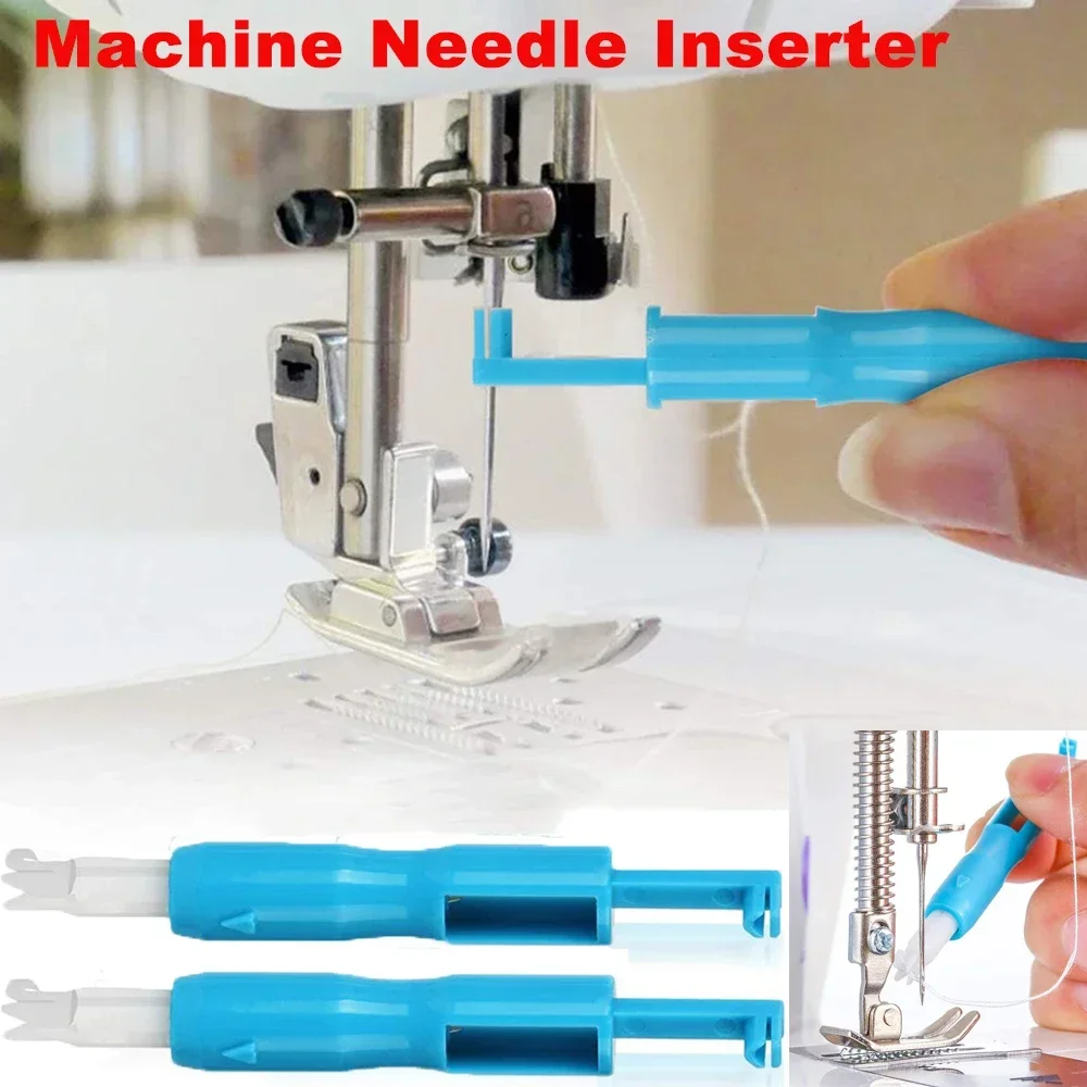 3Pcs Sewing Machine Needle Inserter Threader Automatic Threader Quick Sewing Threader Needle Threading Tool Sewing Accessories