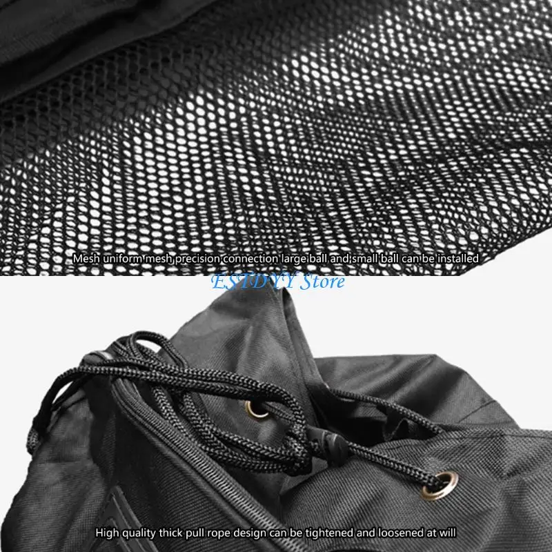 حقيبة ظهر G6DE لتخزين كرة السلة، حقيبة ظهر رياضية شبكية شديدة التحمل، حقيبة كرة سلة ذات سعة كبيرة مع حزام كتف
