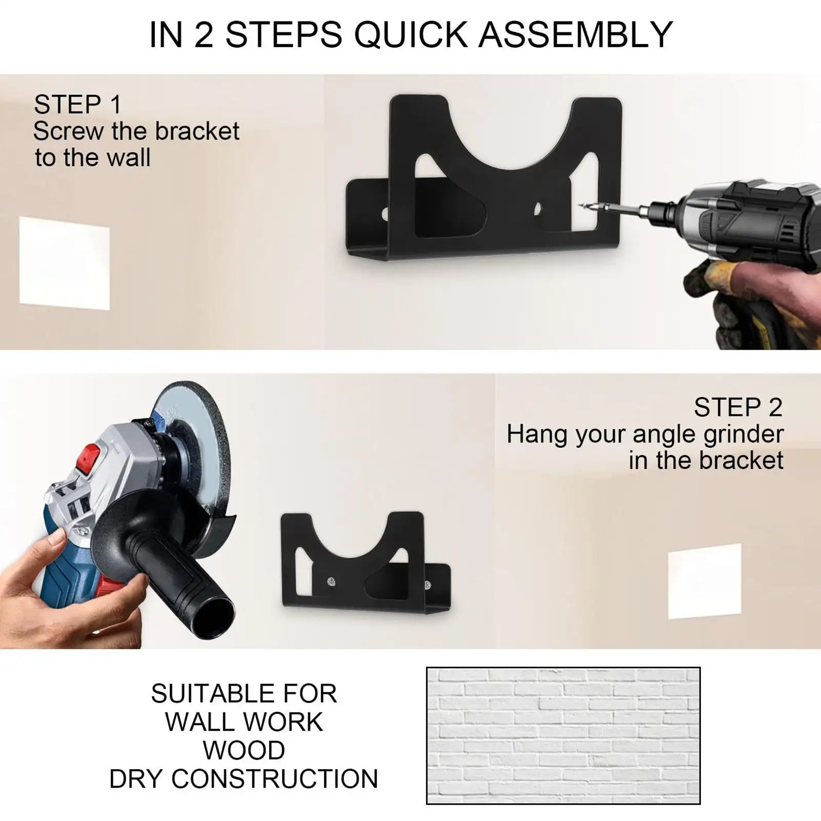 

Wall Mounted Angle Grinder Holder Multi Functional Polisher Storage Rack Wall Angle Grinder Power Tools Holder For Grinder Tools