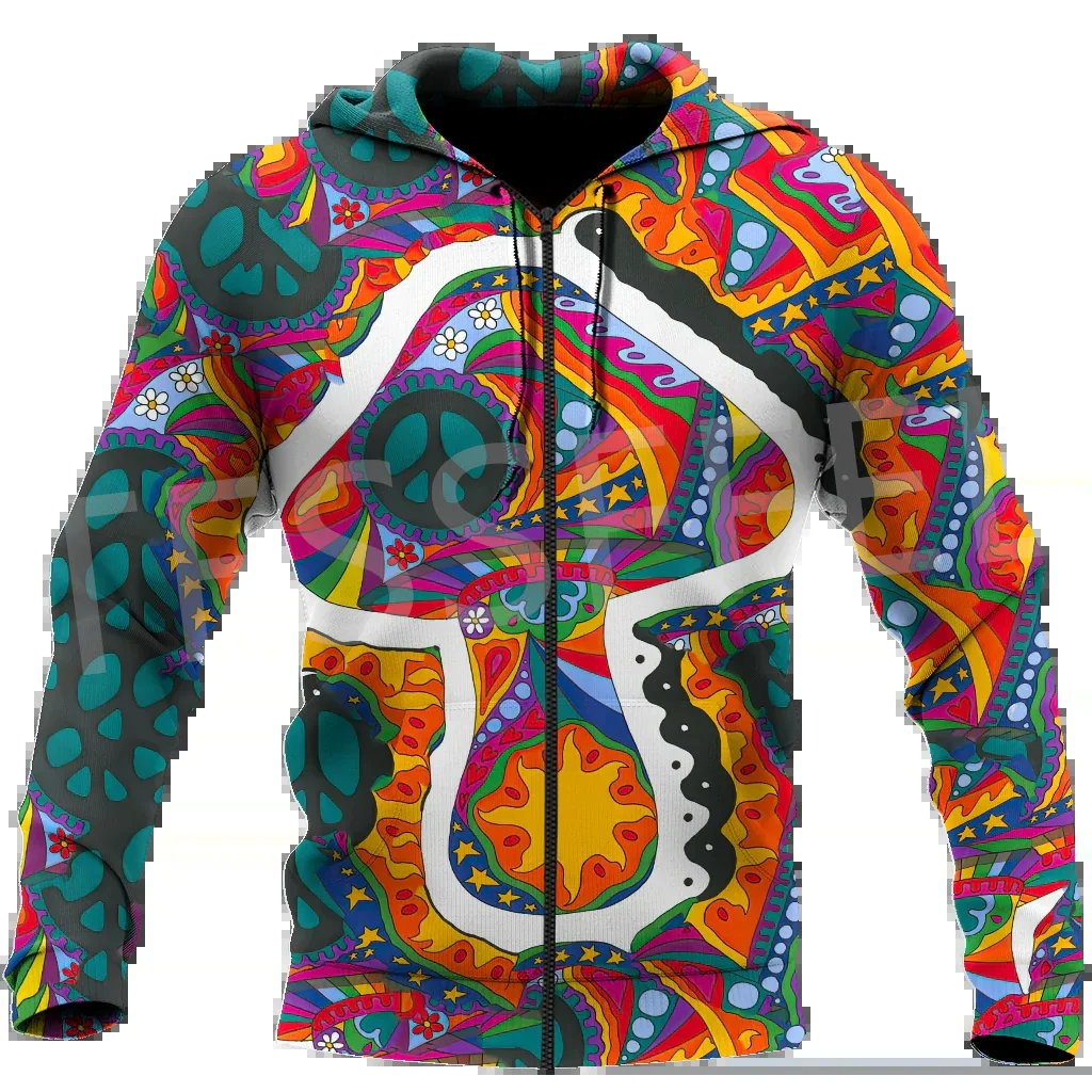 Tessvel-Sudadera con capucha para hombre y mujer, jersey de manga larga con estampado 3D de hipopótamo psicodélico y tatuaje, ropa de calle informal y divertida, X6