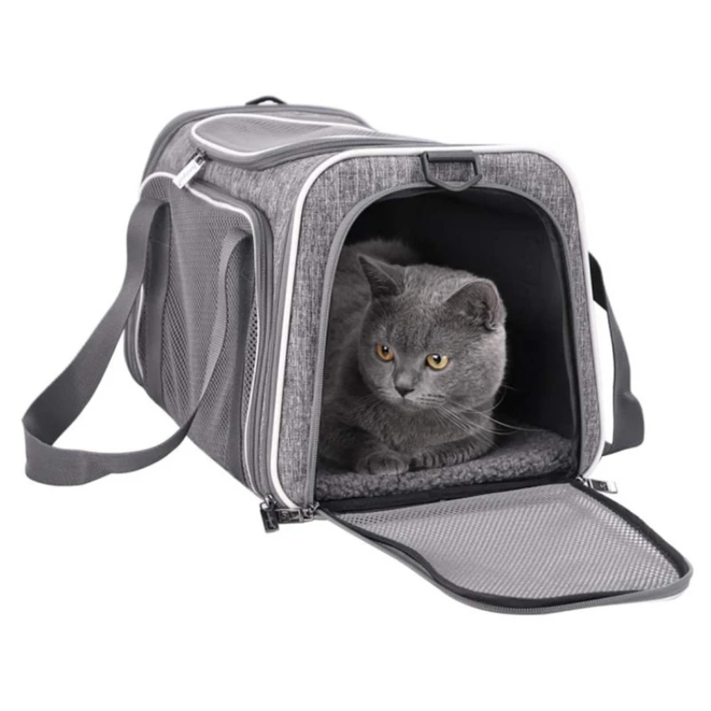

Breathable Pet Carrier Handbag - Portable Shoulder Bag with Steel Wire Support & Reinforced Bottom for Dogs/Cats